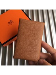 Knockoff Hermes Bastia Epsom card case H0369 Camel Tl2028WW40