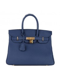 Knockoff Hermes Birkin 30CM Tote Bag RoyalBlue Original Leather H30 Gold Tl1695Bt18