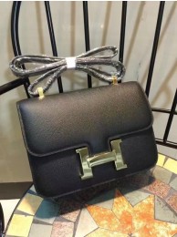 Knockoff Hermes Constance Bag Calfskin Leather H9978 Black Tl933WW40