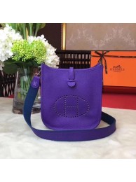 Knockoff Hermes Evelyne mini 17cm Messenger Bag Original Calf Leather H1187 purple Tl799eF76