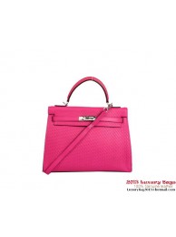 Knockoff Hermes Kelly 32cm Top Handle Bag Rosy Woven Leather Silver Tl1902yK94