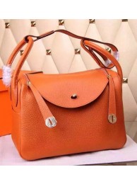 Knockoff Hermes Lindy 30CM Leather Shoulder Bag H0881 Orange Tl963cS18