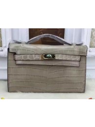 Knockoff Hermes MINI Kelly 22cm Tote Bag Croco Leather KL22 Grey Tl972fY84