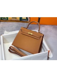 Knockoff High Quality Hermes Original Epsom Leather KEL2578 brown Tl352Lg12