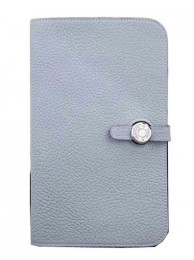 Luxury Hermes Compact Passport Holder Original Leather Wallet SkyBlue Tl2168bE46