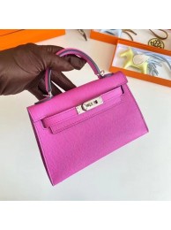 Luxury Hermes Kelly 19cm Shoulder Bags Epsom Leather KL19 Silver hardware Lavender Tl196Px24
