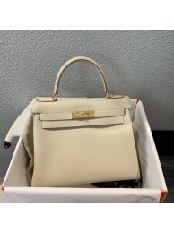 Luxury Hermes Kelly 28cm Shoulder Bags Togo Leather KL28 Cream Tl391UV86