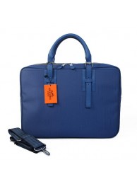 Replica AAA Hermes Mens Briefcase Canvas & Leather H1702D Blue Tl1720of41
