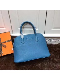 Replica Designer Hermes Bolide 31CM Calfskin Leather Tote Bag B3302 Blue Tl921Bb80