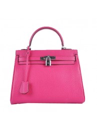 Replica Fashion Hermes Kelly 28cm Shoulder Bags Rose Grainy Leather Silver Tl1568HM85