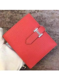 Replica Hermes Bi-Fold Wallet Togo Leather H512 Light Red Tl2069ls37