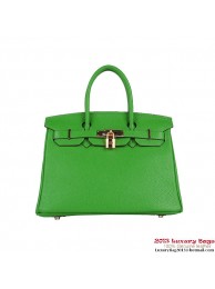 Replica Hermes Birkin 30CM Tote Bags Green Clemence Leather Gold Tl1891cK54