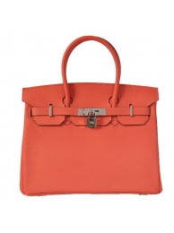 Replica Hermes Birkin 30CM Tote Bags Pompadour Grain Leather Silver Tl1935Fi42