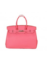 Replica Hermes Birkin 35CM Tote Bag Pink Original Grainy Leather H35 Silver Tl1681sA83