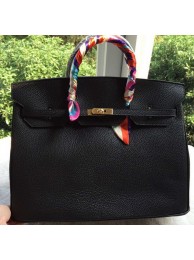 Replica Hermes Birkin 40CM Bag Black Litchi Leather BK40 Gold Tl1119ED66