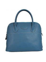 Replica Hermes Bolide 37CM Tote Bags Clemence H1037 Blue Tl1997YP94
