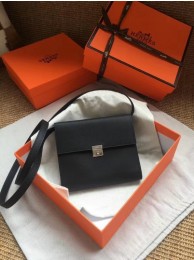 Replica Hermes Clutch Epsom calfskin cross-body bag H0589 black Tl754ED66