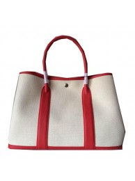 Replica Hermes Garden Party 36CM Bag Canvas Leather H11M Red Tl1512nB47
