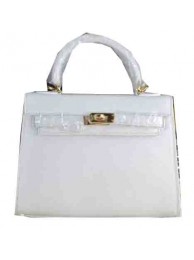 Replica Hermes Kelly 22cm Tote Bag Calfskin Leather White Tl1550iu55
