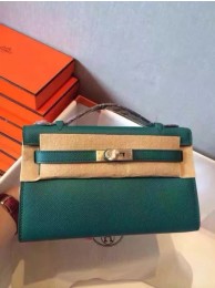 Replica Hermes Kelly 22cm Tote Bag Original Leather KL22 Dark Green Tl939Jw87