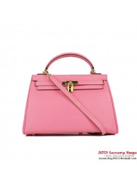 Replica Hermes Kelly 32cm Shoulder Bags Pink Clemence Leather Gold Tl1877nB47