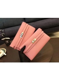 Replica Hermes Kelly Epsom Leather Wallet H4086 Pink Tl2061Sf59