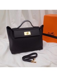 Replica Hermes Kelly togo Leather Tote Bag H2424 black Tl586sA83