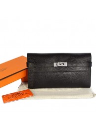 Replica Hermes Kelly Wallet Togo Leather Bi-Fold Purse A708 Black Tl2300Fi42