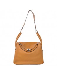 Replica Hermes Lindy 30CM Havanne Handbags 1057 Camel Leather Silver Hardware Tl1942AP18