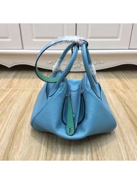 Replica Hermes Lindy 30CM Original Leather Shoulder Bag LD30 Blue&Green Tl905SV68