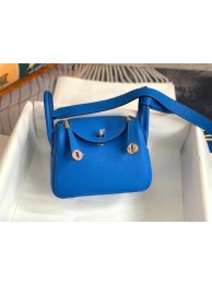 Replica Hermes mini Lindy Original Togo Leather Bag OLD19 Electric blue Tl417nB47