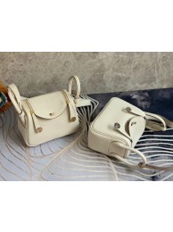 Replica Hermes mini Lindy Original Togo Leather Bag OLD19 Pearl White Tl413ij65