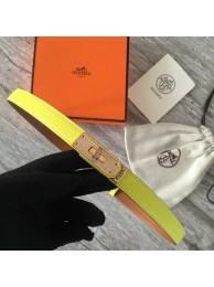 Replica Hermes original epsom leather Kelly belt H069853 yellow Tl3546Kg43