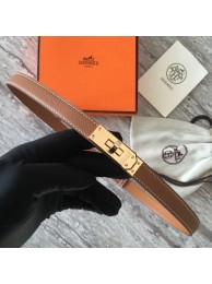 Replica Hermes original epsom leather Kelly belt H069854 brown gold plated metal Tl3521Sf59