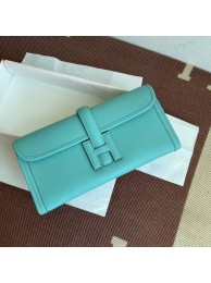 Replica Hermes Original jige swift Leather Clutch 37088 light blue Tl258Hd81