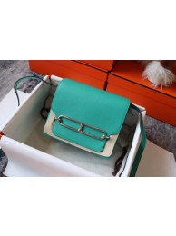 Replica Hermes Roulis 19cm Evercolor 9D H9003 Lake water green&Silver Tl143Vi77