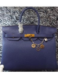 Replica Top Hermes Birkin 35CM Tote Bag Litchi Leather HB35GL Royal Tl1199Vx24