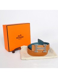 Replica Top Hermes Bovine Jugular Veins In Blue Belt HR1010B Silver Tl3754Vx24