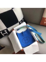 Replica Top Hermes Evelyne original togo leather mini Shoulder Bag H15698 blue Tl730ll80