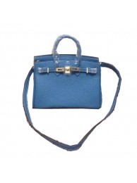 Top Hermes Birkin 25CM Tote Bag Original Leather H25 Blue Tl1317lE56
