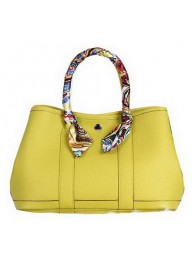 Top Hermes Garden Party 30cm Tote Bag Grainy Leather Lemon Tl1371eo14
