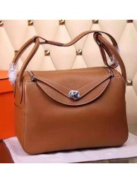 Top Hermes Lindy 30CM Leather Shoulder Bag H0881 Wheat Tl952lE56