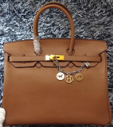 AAA Replica Hermes Birkin 35CM Tote Bag Litchi Leather HB35GL Wheat Tl1188VB75