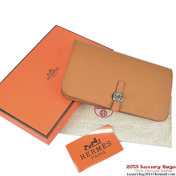 AAA Replica Hermes Dogon Wallet Travel Case H001 Camel Tl2283VB75
