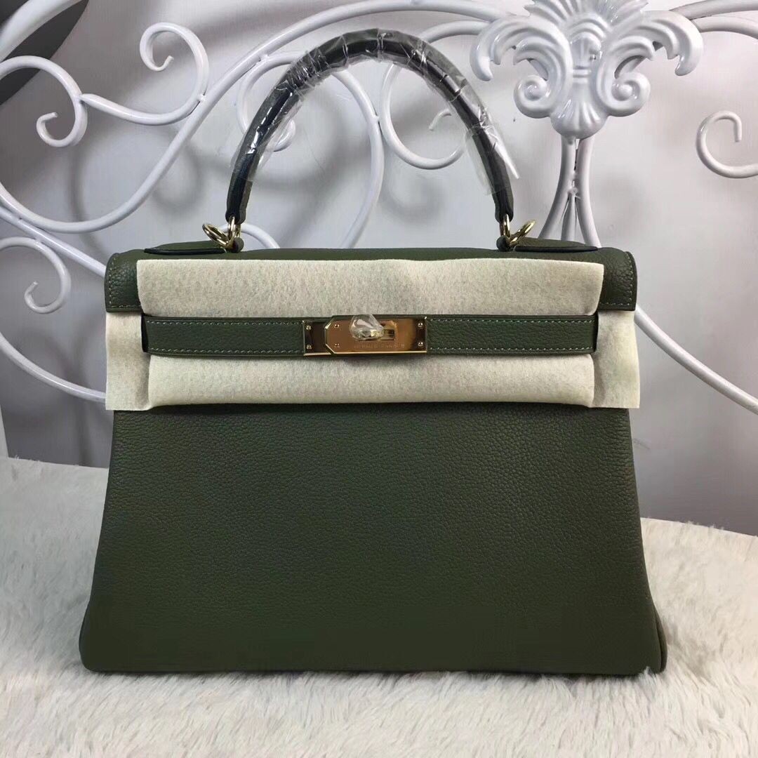AAAAA Hermes Birkin Tote Bag Original Togo Leather BK35 Deark Green Tl718aM93