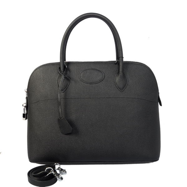 AAAAA Hermes Bolide 37CM Tote Bags Calf Leather Black Tl1813aM93