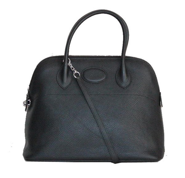 Best 1:1 Hermes Bolide 37CM Calfskin Leather Tote Bags H509084 Black Tl1455OR71
