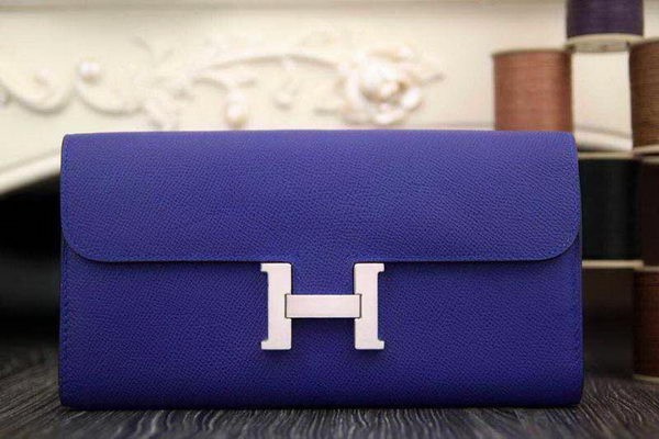 Best Quality Hermes Constance Long Wallets Original Leather HA909 Dark Blue Tl2139xb51