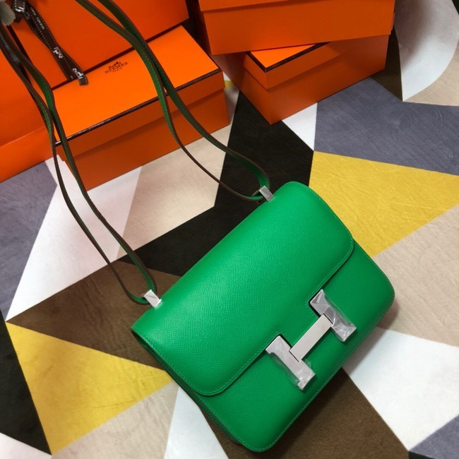 Cheap Fake Hermes Original Espom Leather Constance Bag 5333 green Tl285BC48