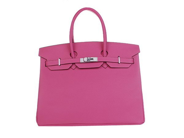 Cheap Hermes Birkin 35CM Tote Bag Rosy Original Leather H35 Silver Tl1677sZ66